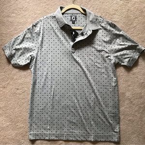 FOOTJOY Deco Print Gray Black Polo - BRAND NEW